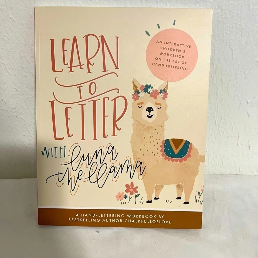 Learn to Letter Luna the Llama Interactive Children Workbook Hand Lettering New
